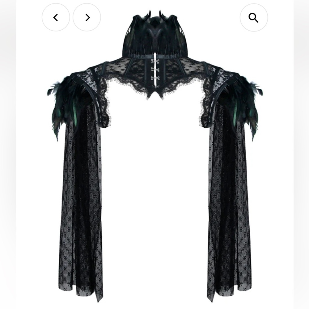 Steampunk Gothic Accessories Long Sleeve Bolero Jacket Shrug & Mask Size Small